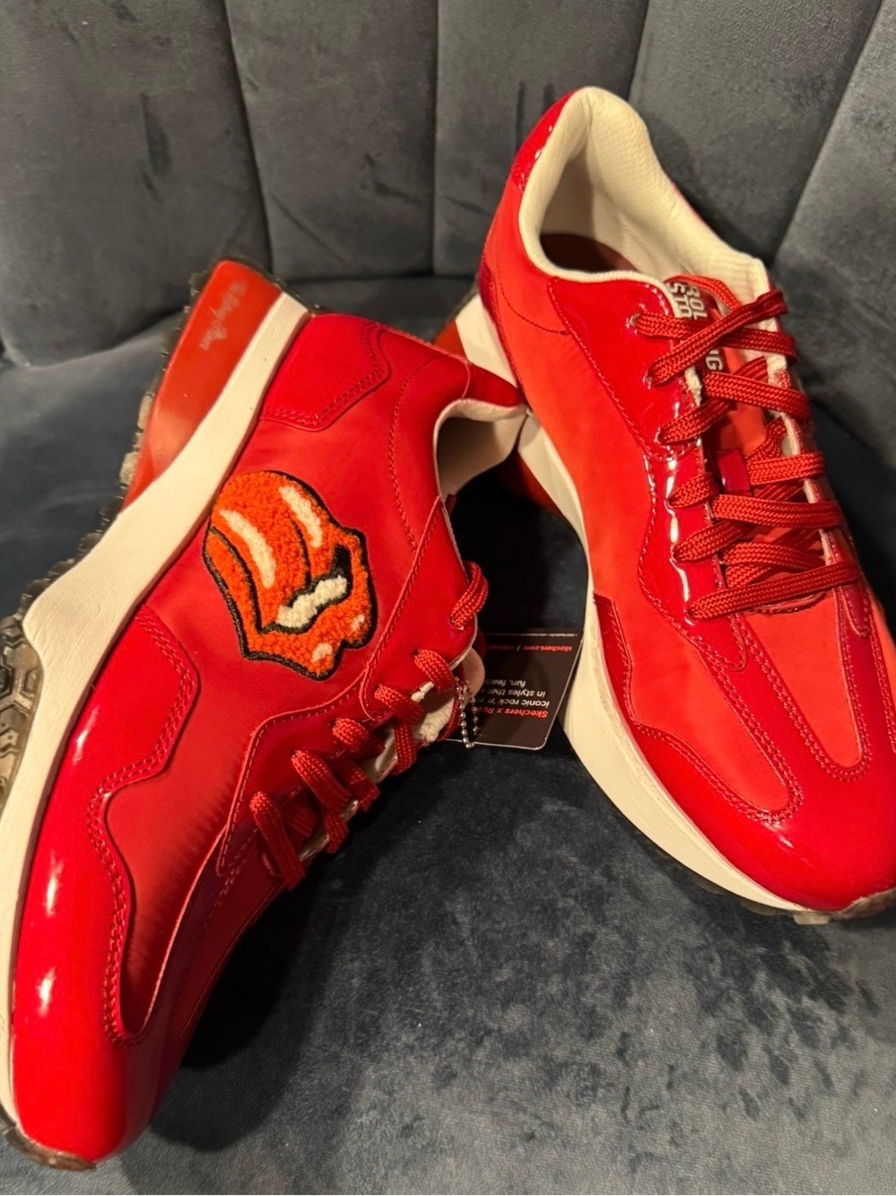 Skechers x Rolling Stones Lick Red Upper Cut Neo Jogger Sneakers Size 10 - Picture 2 of 14